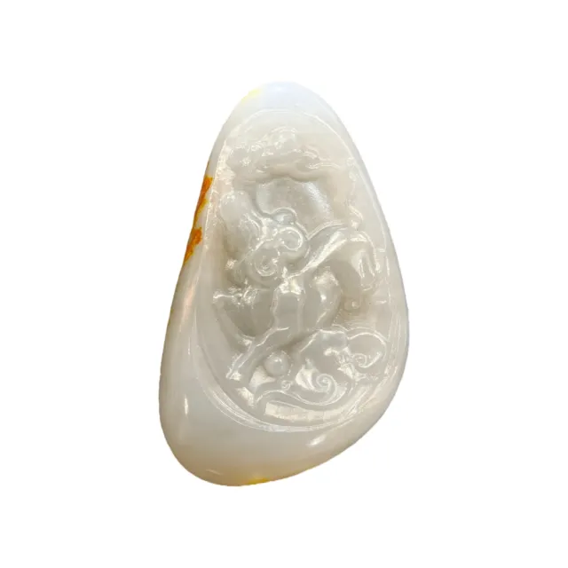 【藏古祥館】和田 牛氣衝天 SQG77  (宗教開運 和田玉)