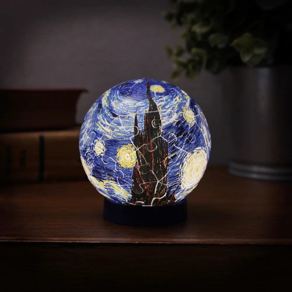 【Pintoo】梵谷 - 星夜 - 燈光球體拼圖61片
