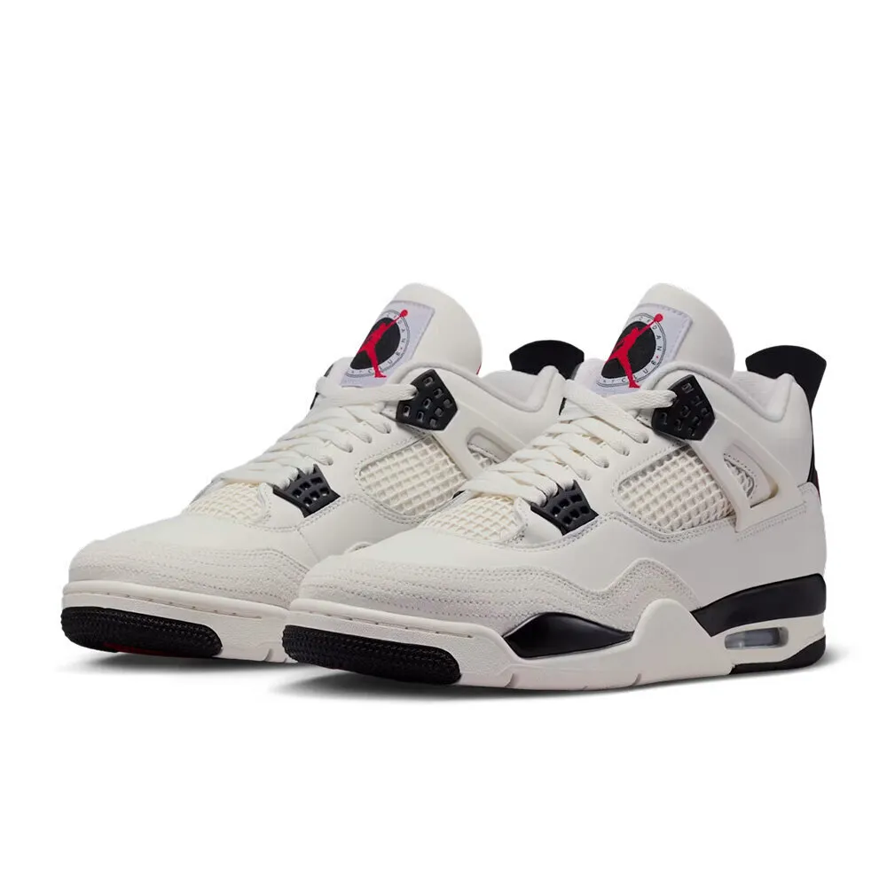 【NIKE 耐吉】Air Jordan 4 Retro 奶油白 大學紅 AJ4 緩震 氣墊 休閒鞋 運動鞋 男鞋 IM4002-100