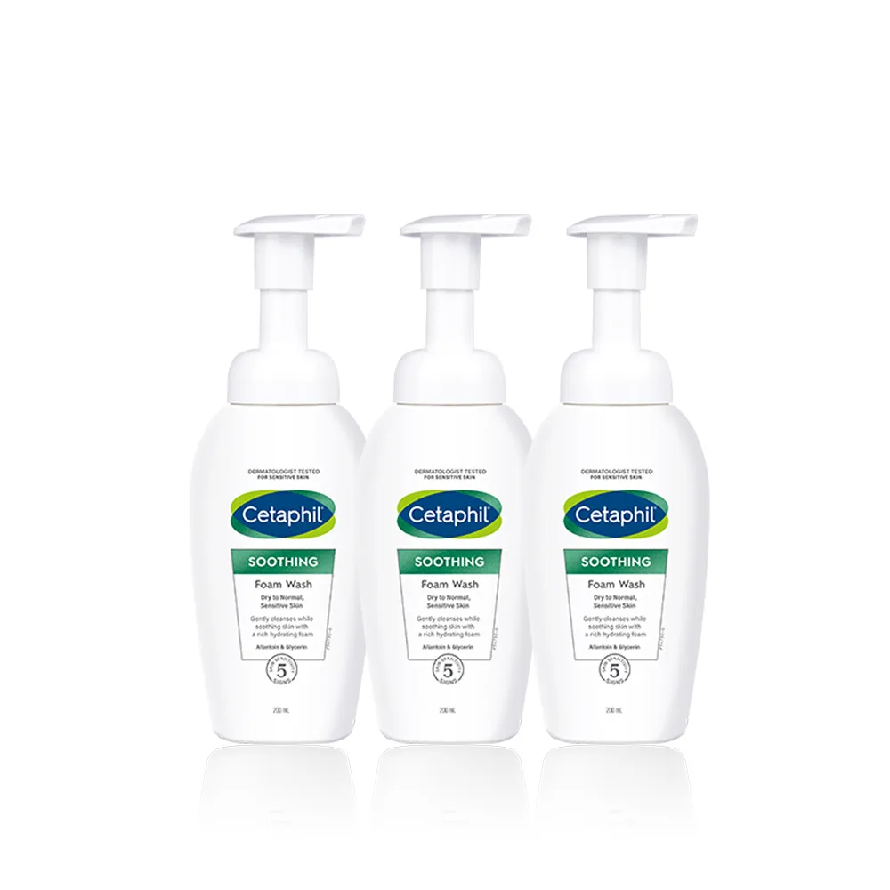 【Cetaphil 舒特膚】官方直營 舒新潔面泡泡 200ml*3入(小雲朵/洗臉慕斯/敏感肌/胺基酸/B3/B5/乾燥泛紅)
