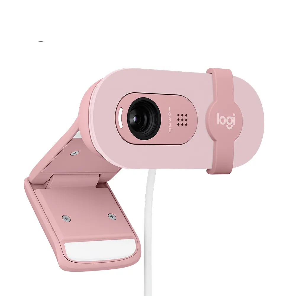 【Logitech 羅技】BRIO 100網路攝影機 視訊鏡頭 視訊攝影機(玫瑰粉)
