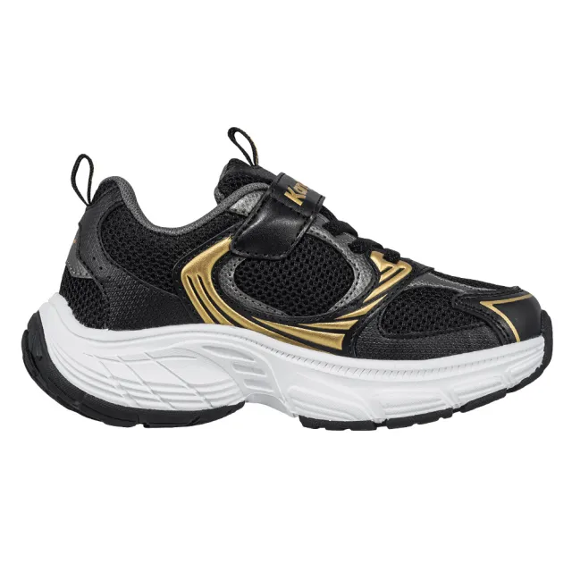【KangaROOS】超輕量慢跑鞋 童鞋 中大童 運動鞋 魔鬼氈 RUNSKY 黑 KK52100