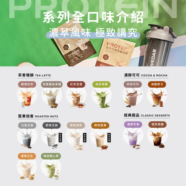 【Wedar 薇達】全方位豌豆蛋白飲 60包 任二口味(小禎代言.素食.BCAA.胺基酸.膳食纖維)