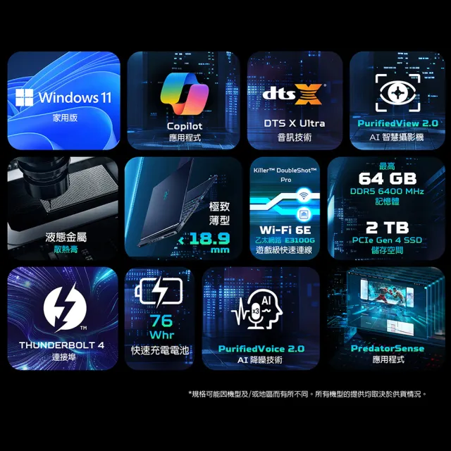【Acer 宏碁】16吋Ultra 7 RTX5060電競筆電(Predator/PHN16S-71-79XM/Ultra 7 255HX/16G/512GB/W11)
