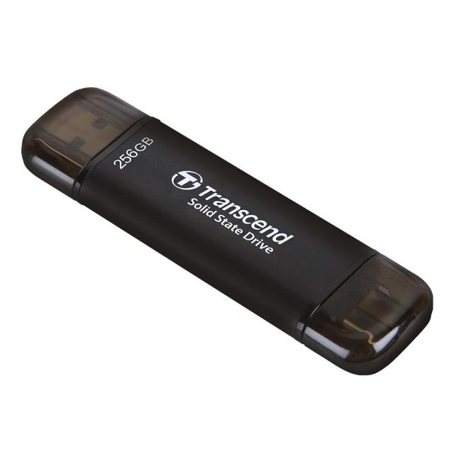 【Transcend 創見】ESD310C 256GB USB3.2 高效能雙介面 外接SSD固態行動碟-太空黑(TS256GESD310C)