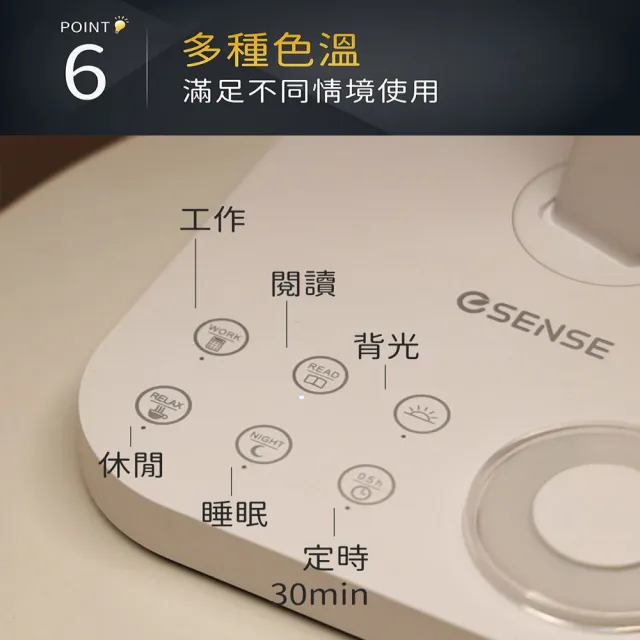 【ESENSE 逸盛】LED60cm超明亮光鳴燈 座式護眼檯燈(抗藍光 全光譜 無視頻閃 嘖嘖狂銷)