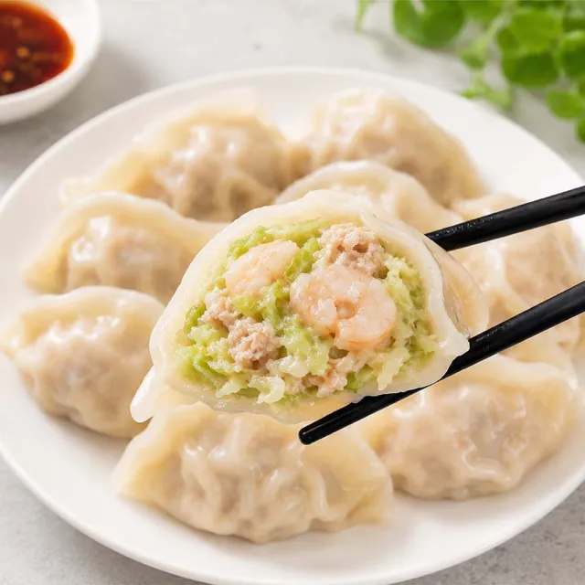 畢老爺 手工海鮮山東水餃 蝦仁高麗菜/蝦仁韭菜/白腹魚/黃花魚 任選x3包 (12-24顆/包 爆汁鮮肉 冷凍生水餃)