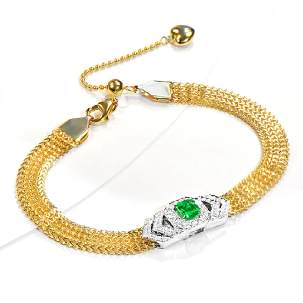 【禾美珠寶】天然哥倫比亞祖母綠手鍊SN331