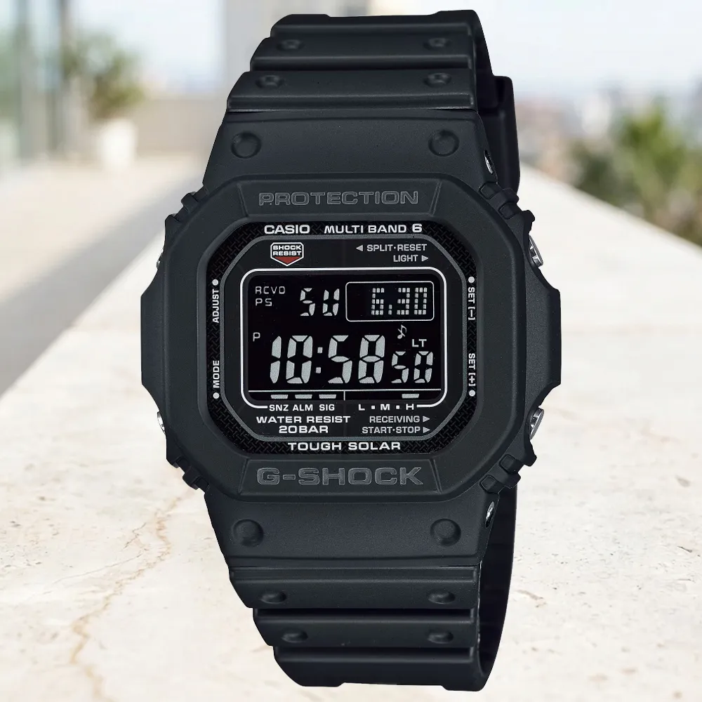 【CASIO 卡西歐】G-SHOCK 太陽能 經典方形電子腕錶 錶 手錶 送禮(GW-M5610U-1B)
