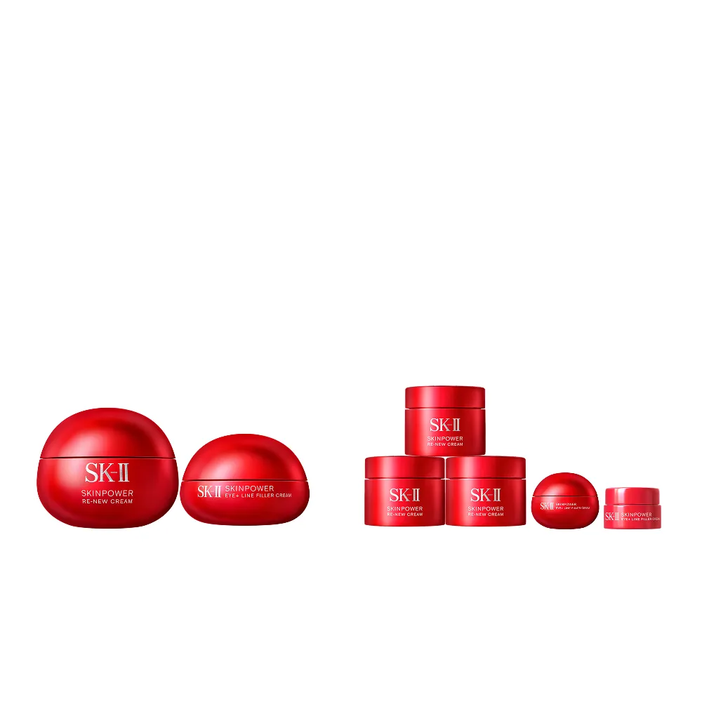 【SK-II】官方直營　明星雙入組 澎彈大紅球活膚霜80g禮盒+眼霜15g(抗老/保濕/大紅球/小紅球)
