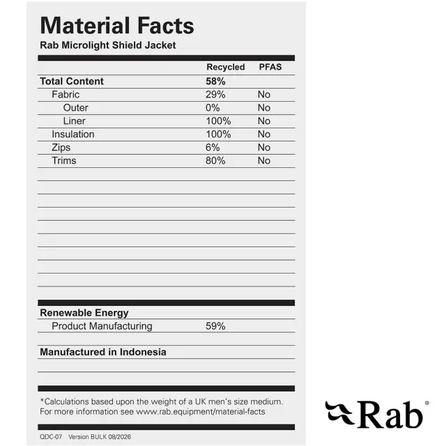 【RAB】Microlight Shield Jacket 二合一防風防水羽絨連帽外套 男款 橡木棕 #QDC07