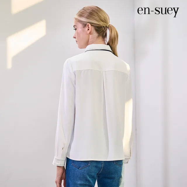 【en-suey 銀穗】可拆式領帶襯衫上衣-女