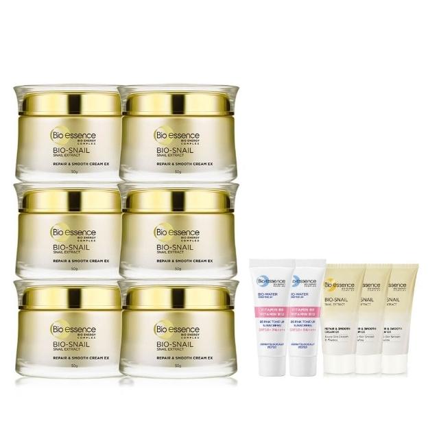 【Bio-essence 碧歐斯】乳霜 BIO蝸牛原液修護嫩滑霜50g(6入組)
