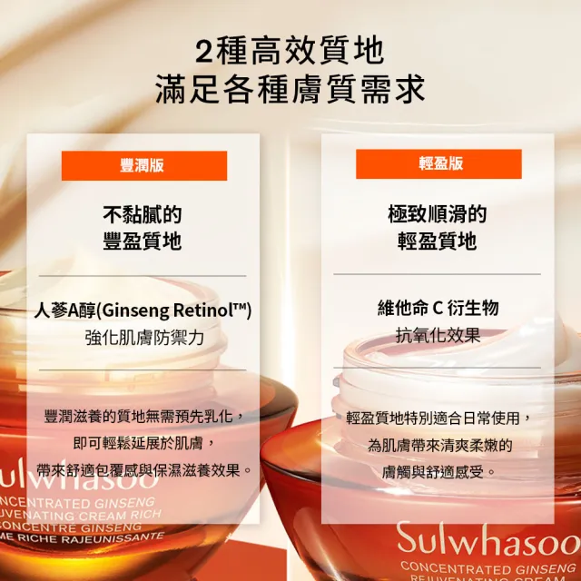 【Sulwhasoo 雪花秀】官方直營 滋陰蔘回彈霜50ml禮盒(豐潤版 2026)