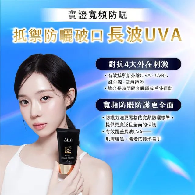 【AHC】買一送一★極致防禦長效水潤防曬乳50ml(防曬/防禦/長效/水潤/海洋友善/小黑盾)