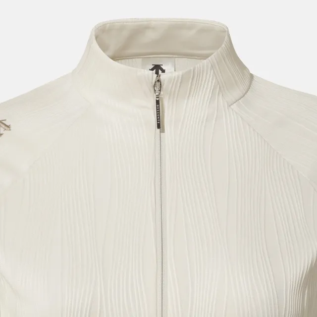 【DESCENTE】外套 女 運動立領外套 WS RIBBED SLIM FIT STAND-NECK TRAINING ZIPUP 象牙白 SR322PFT71-IVY0