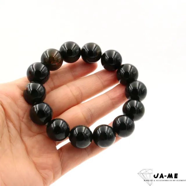 【JA-ME】天然琥珀 珍稀紅茶底變色龍西瓜紋翁珀 手珠16-16.5mm 34.4克