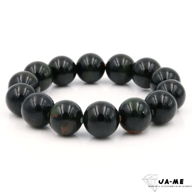 【JA-ME】天然琥珀 珍稀紅茶底變色龍西瓜紋翁珀 手珠16-16.5mm 34.4克