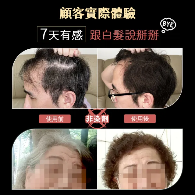 【PureHome】髮速黑入門修護透黑組 護髮素噴霧 遮白髮 黑髮素 白髮染 白髮補色 非化學染髮劑