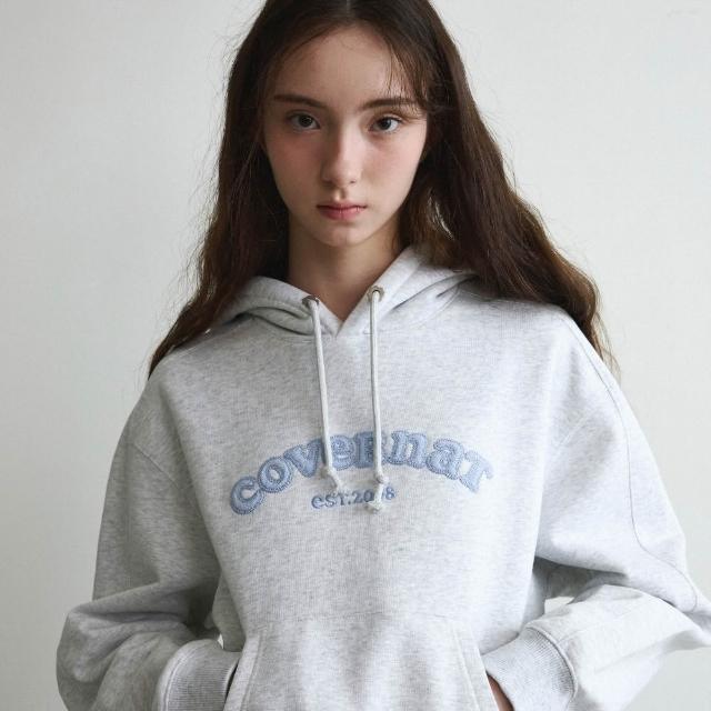 【COVERNAT】女款COOPER LOGO 刷毛連帽T 混灰(WMS連帽上衣 CO2603HD70HG)