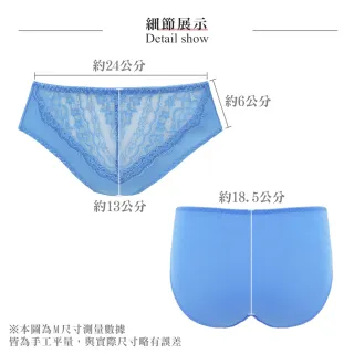 【Swear 思薇爾】花漾織夢系列M-XXL蕾絲中腰三角女內褲(英國藍)