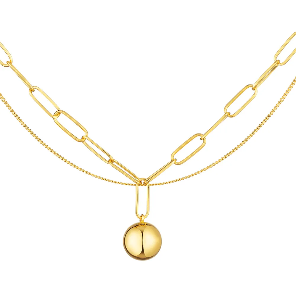 【Just Gold 鎮金店】輕奢 金球 黃金項鍊