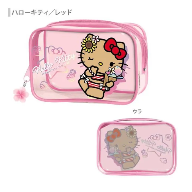 【小禮堂】雙11 Sanrio 三麗鷗 PVC透明化妝包 曬黑泳衣款 Kitty 酷洛米 大耳狗