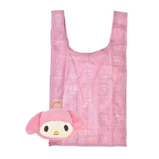 【小禮堂】Sanrio 三麗鷗 絨毛玩偶造型環保購物袋 (復古大臉款) Kitty 美樂蒂 帕恰狗 漢頓