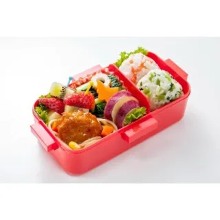 【小禮堂】 Sanrio 三麗鷗 花小兔 方形四扣便當盒 530ml PFLB6AG 深藍愛心款