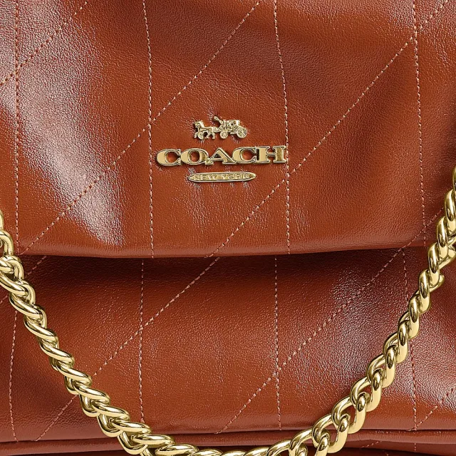 【COACH】蔻馳官方直營 ELODIE 24 絎縫斜背手袋 斜背包-多色任選(CFQ01/CFQ05)