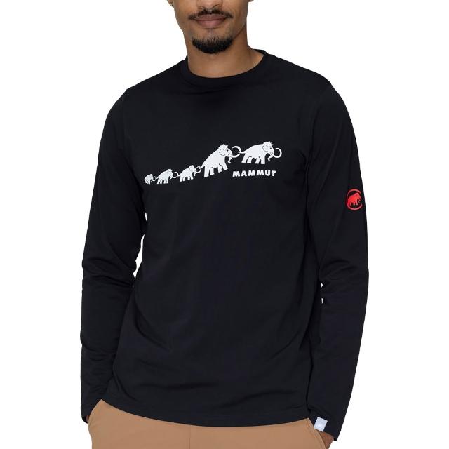 【Mammut 長毛象】QD LogoPrint LS T AF 快乾LOGO長袖T恤 黑色PRT5 男款 #1016-01030