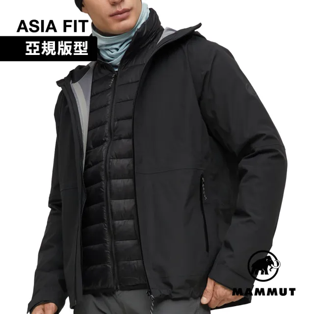 【Mammut 長毛象】Linard Guide 3 in 1 HS Hooded Jkt AF 兩件式防水保暖連帽外套 黑色 男款 #1010-33070