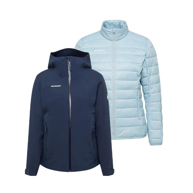 【Mammut 長毛象】Linard Guide 3in1 HSHooded AF 兩件式防水保暖連帽外套 海洋藍/星雲灰 女款 #1010-33080