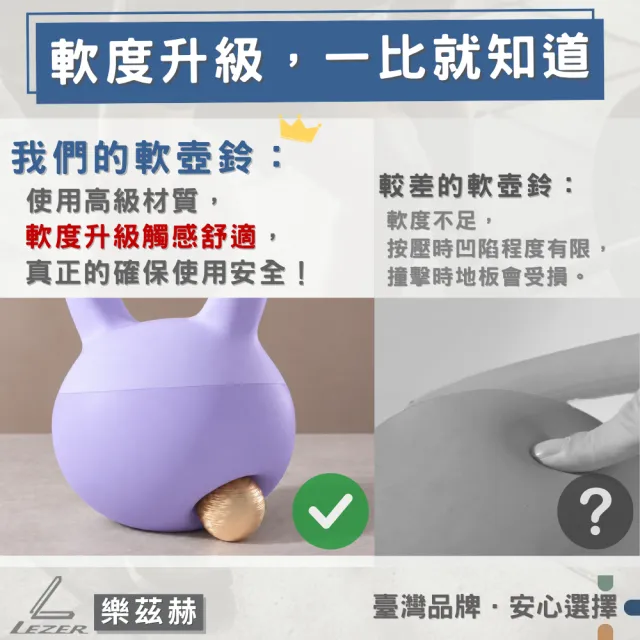 【LEZER】8公斤 軟式壺鈴(安全軟殼 保護地板 環保材質)