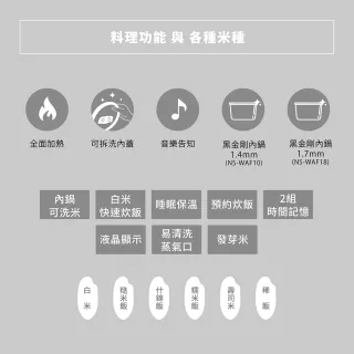 【ZOJIRUSHI 象印】10人份*黑金剛微電腦電子鍋(NS-WAF18)