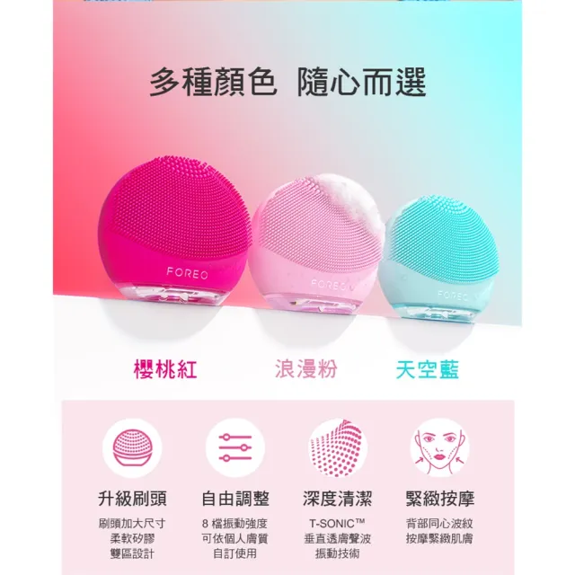 【FOREO】LUNA 4 play 智能淨透潔面儀智能淨透緊緻潔面儀(LUNA 4 go後繼款/官方直營/三色可選/洗臉機/)