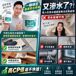 【寶媽咪】強效防水膠2入漏水救星(防霉因子不泛黃/延展性強/補牆裂縫/台灣製造/謝祖武/頂樓修繕)