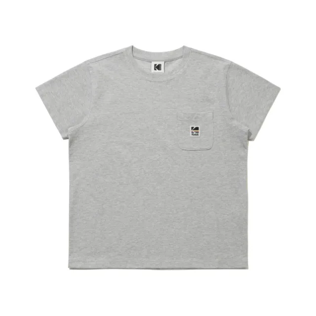 【KODAK Apparel】柯達 女款 短袖T恤 涼感 彩虹Logo Sorona 胸前口袋 MELANGE GRAY 麻灰 / KB602002MGR