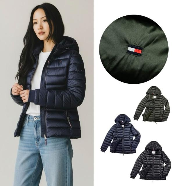 【TOMMY HILFIGER】保暖新款 Tommy Hilfiger 修身 女外套 鋪棉外套 繡標 輕量 防風 湯米 連帽外套 @2038