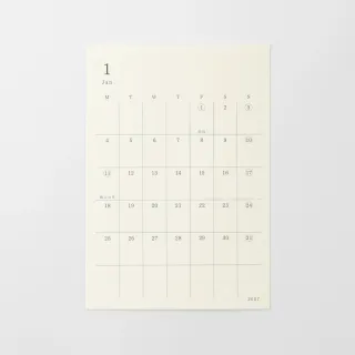 【MIDORI】《2027 年 MD Calendar 月曆貼紙》S size