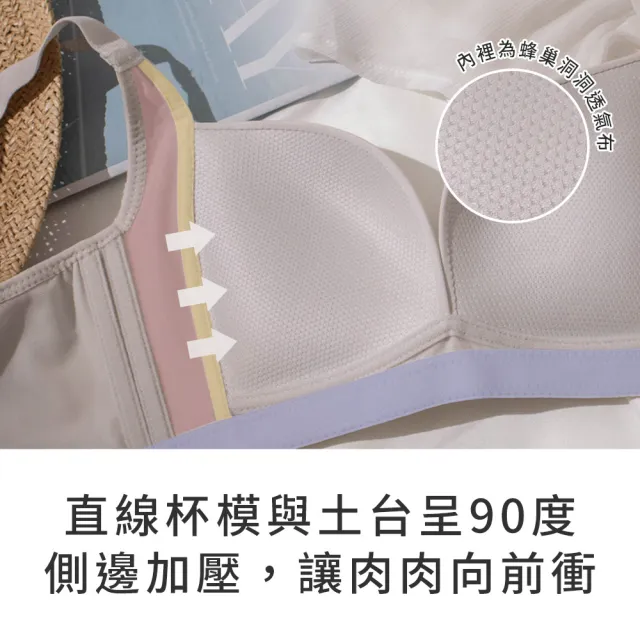 【玉如阿姨】水壩內衣※0789煙灰藍(B.C.D.E罩  瞬升爆乳 無鋼圈 無痕 台灣製)