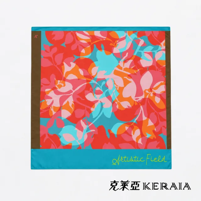 【KERAIA 克萊亞】魅力價-花影流光剪影花卉絲巾