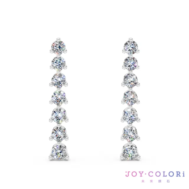 【JOY COLORi 未來鑽石】10K金 鑽石耳環(培育鑽石 森間流光 EE0139LG)