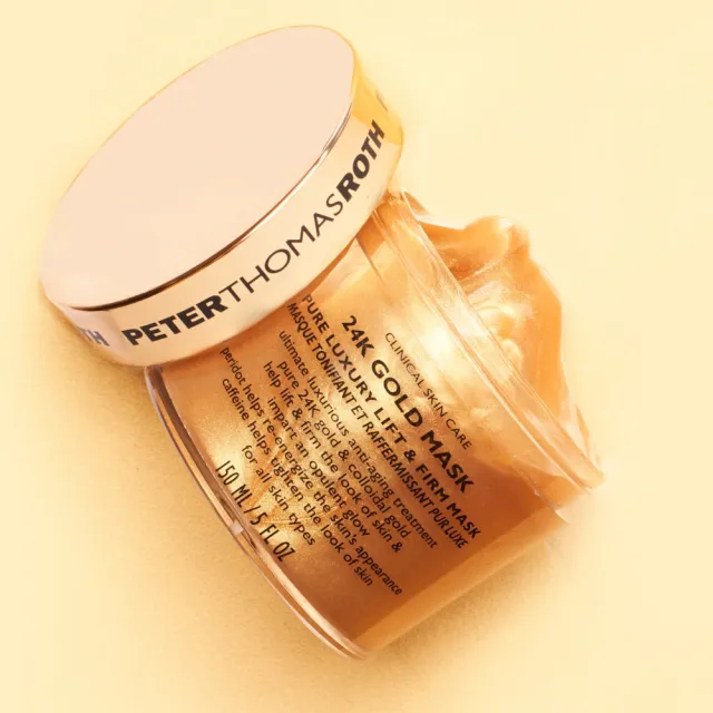 【Peter Thomas Roth 彼得羅夫】24K雙金抗老組(24K黃金眼膜60片+24K黃金面膜150ML)