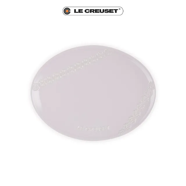【Le Creuset】蕾絲花恬系列瓷器橢圓盤 27cm(湖水綠/柔粉紫/蛋白霜/海洋之花 4色選1)