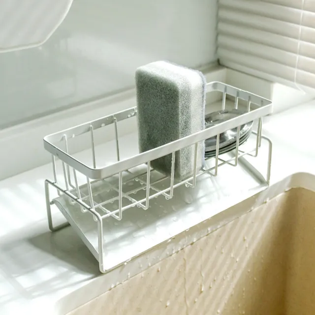 【kitchen 收納公式】自動排水 網格瀝水架(瀝水架 菜瓜布架 洗碗精架 抹布架 排水置物架 廚房檯面收納)