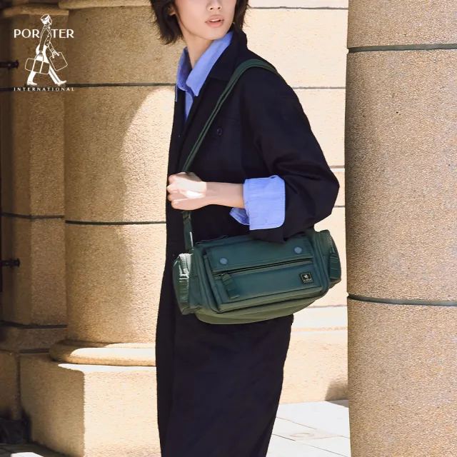 【PORTER INTERNATIONAL】穩定步調ANCHOR斜背包-S(森林綠)
