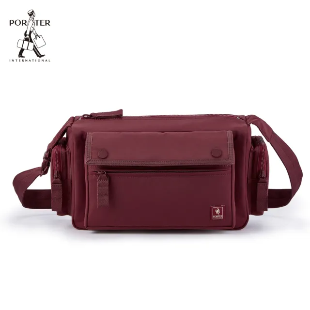 【PORTER INTERNATIONAL】穩定步調ANCHOR斜背包-M(磁磚紅)