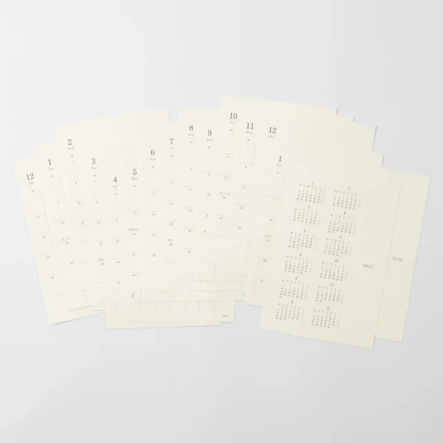 【MIDORI】《2027 年 MD Calendar 月曆貼紙》M size