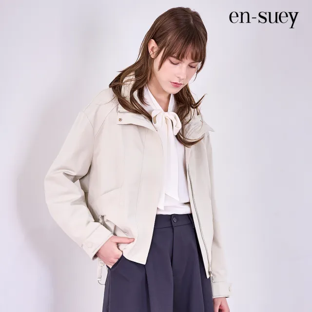 【en-suey 銀穗】網路限定 工裝短版立領防風長袖外套-女